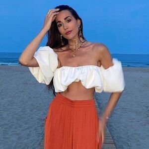 Zara Voluminous Top Oyster White Bloggers Fav